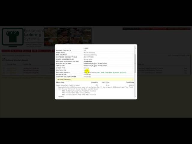Catering Software New Catering Delivery Module