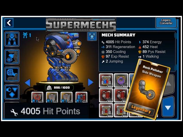 Supermechs Rock Polisher (bad build?)  4k-HP build (1v1s)