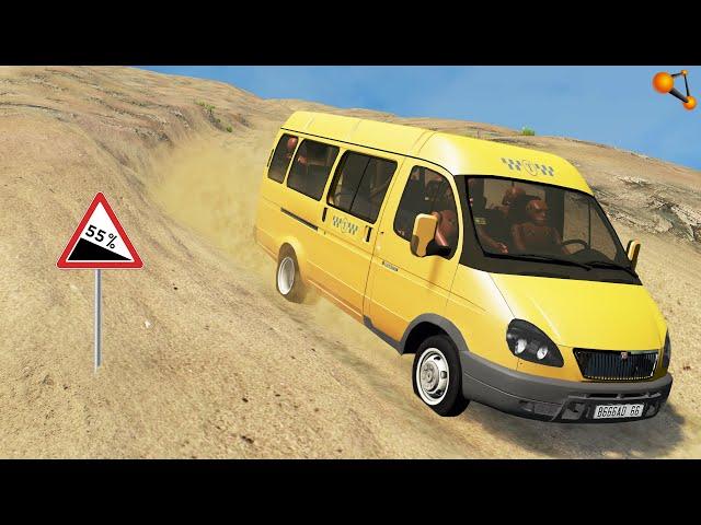 МАРШРУТ СМЕРТИ! ОПАСНЫЙ СПУСК НА ПАССАЖИРСКОЙ ГАЗЕЛИ | BeamNG.drive