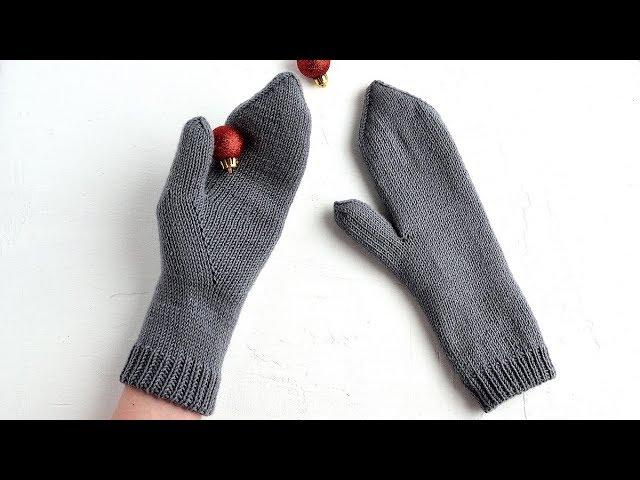 Двойные варежки с индийским клином. Вязание спицами. Knitting Mittens. Tutorial