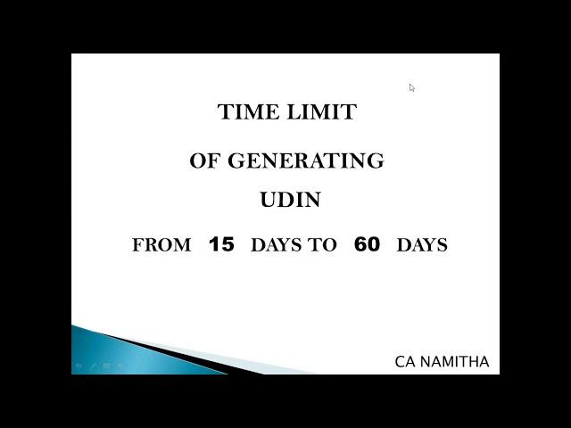 TIME LIMIT OF GENERATING UDIN FROM 15 DAYS TO 60 DAYS