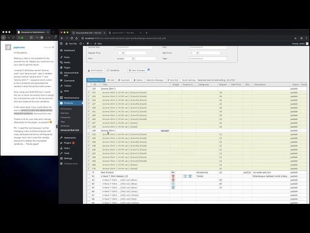 WooCommerce Advanced Bulk Edit - Adding and removing variations