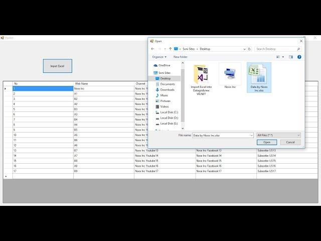 How to Import Excel into DataGridView Visual Basic