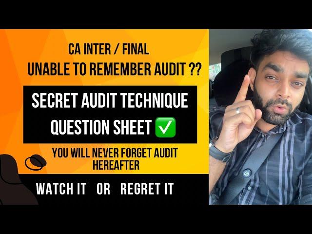 HOW TO REVISE AUDIT ??   How to study auditing ca inter and final