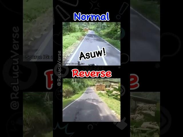 Ketika kalian naik motor sendirian (reverse+subtitle) #shorts #reverse #lucu #memes