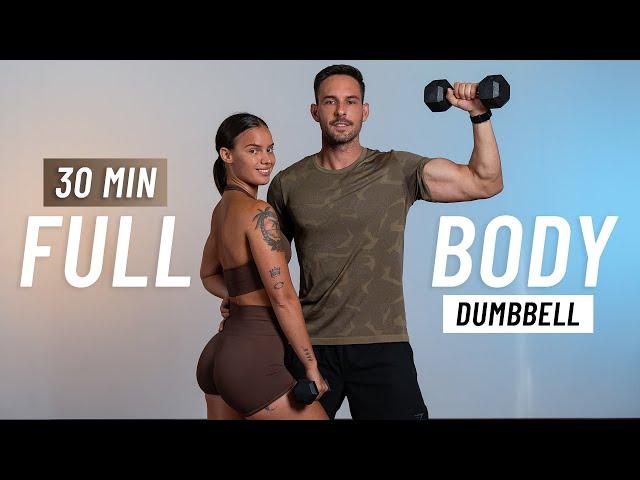 30 MIN FULL BODY DUMBBELL WORKOUT - Strength Training At Home (No Repeats)