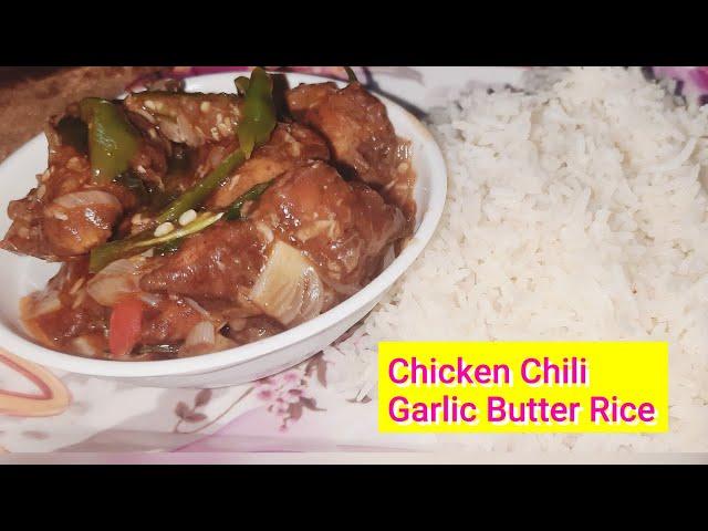 Restaurant style Chicken Chilly with garlic butter rice| Rizz vlogs 