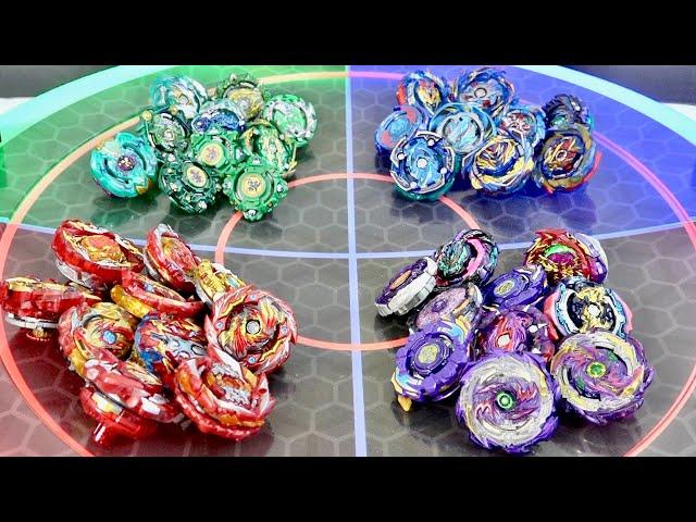 GLOWING MULTICOLORED ANIME STADIUM! | Epic Beyblade Burst Marathon Battle