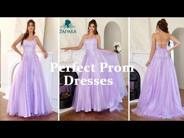 ZAPAKA Latest A-Line Spaghetti Straps Long Prom Dress - 2022 Hottest Style