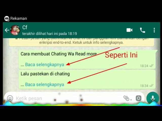 Cara Membuat Chating Read More Di Whatsapp menggunakan Kode