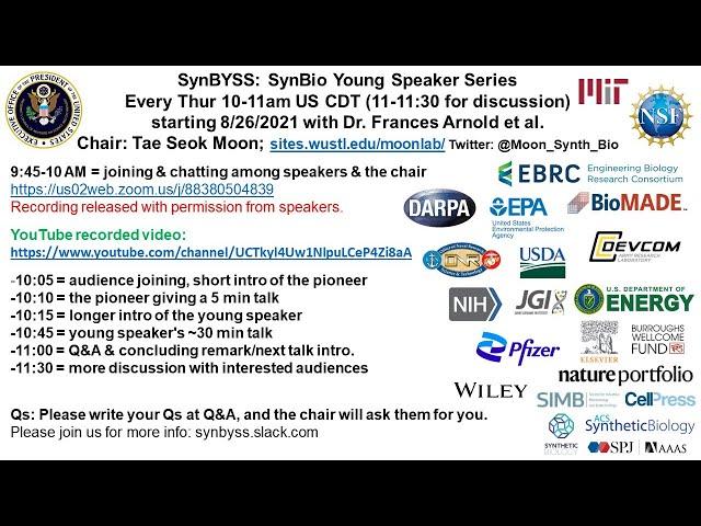 SynBYSS with Prof. Michael Ladisch (NAE) at Purdue University & Dr. Alexander Mitkas now at Pfizer.