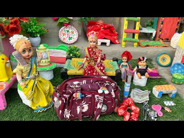 Barbie Doll All Day Routine In Indian Village/Radha Ki Kahani Part -497/Barbie Doll Bedtime Story||