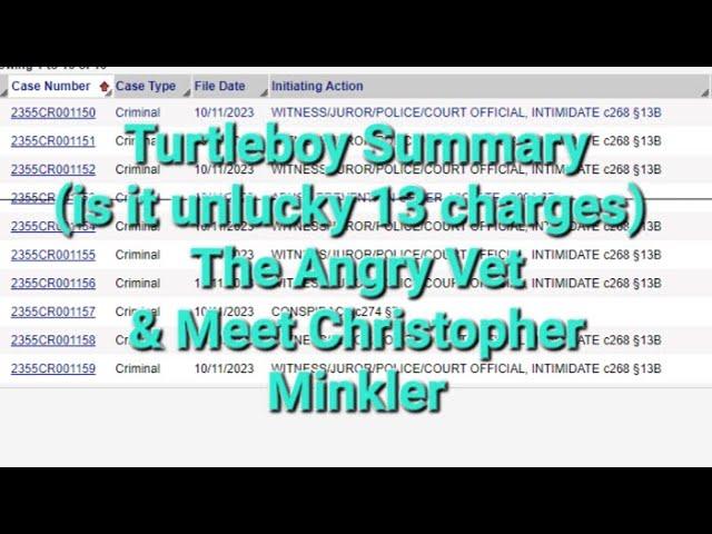 @TurtleboyLive Summary - Latest Charge Count @TheAngryVet paperwork & meet @Mink73