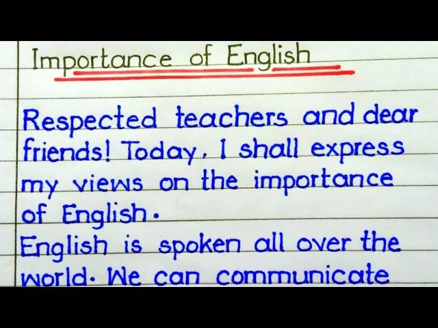 Speech on importance of english ll Speech writing ll @kpdpointlife