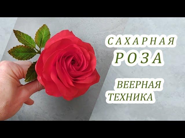 Роза из шёлковой гибкой мастики/Flexible sugar fondant rose/Rosa de fondant de azúcar flexible