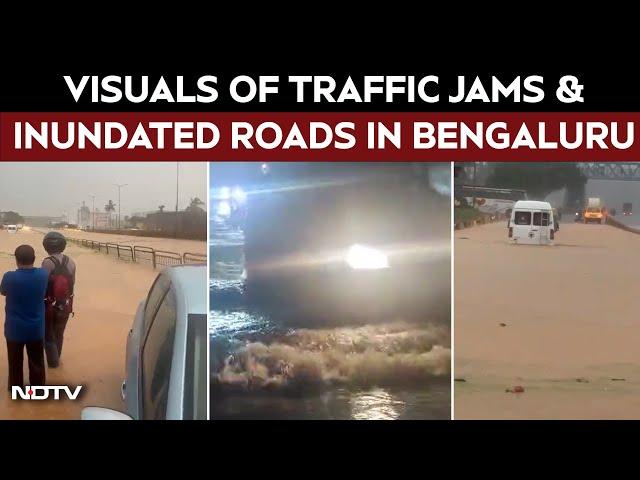 Bengaluru Rain News | Long Traffic Jams And Inundated Roads In Different Parts Of Bengaluru