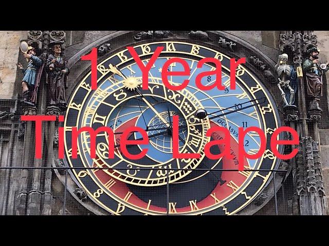 Timelapse Prague Astronomical Clock 1 Year Time Lapse