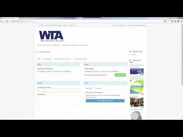 Western Trade Alliance Training Video 3: Buying Services and Posting Transaction