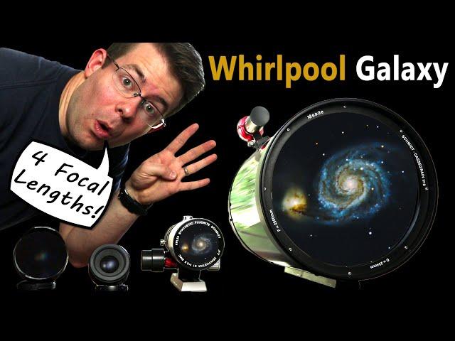 Zooming In 23 MILLION Light-Years to the Whirlpool Galaxy Using 4 Lenses! #astrophotography