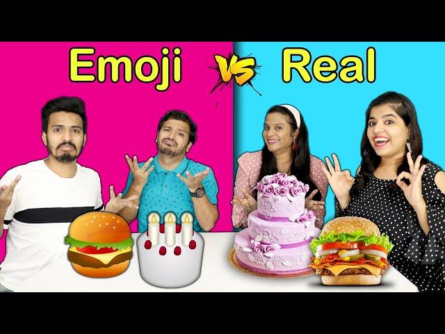 EMOJI VS REAL FOOD CHALLENGE | HUNGRY BIRDS FUNNY CHALLENGE