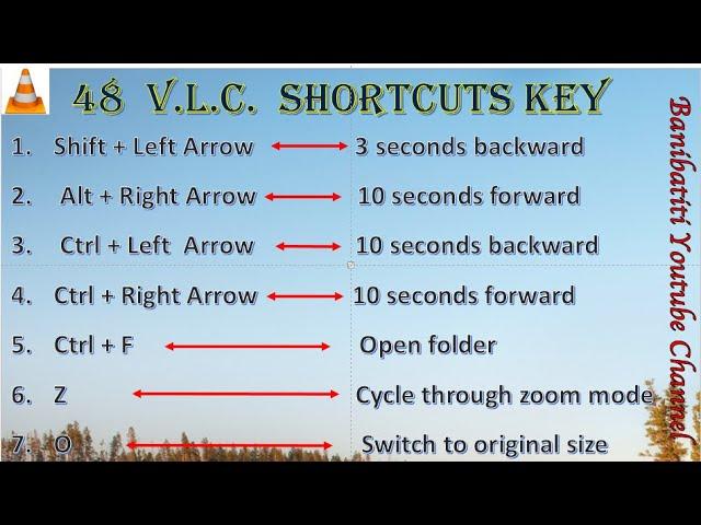 48 VLC Media Player Shortcut keys