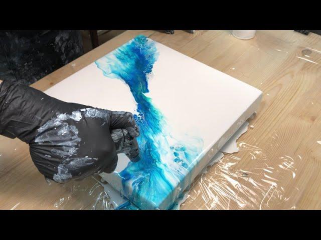 ВАУ Акриловая заливка с феном | Техника жидкий акрил | Fluid Art Dutch Pour