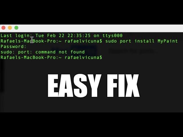 macOS MacPorts QUICK FIX - port: command not found