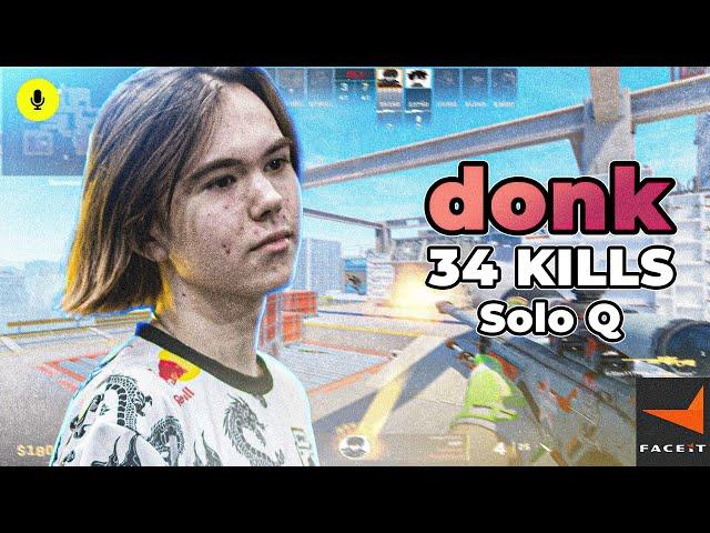 CS2 POV | donk Faceit Ranked (Vertigo) Solo Q - Voice Comms 34-17