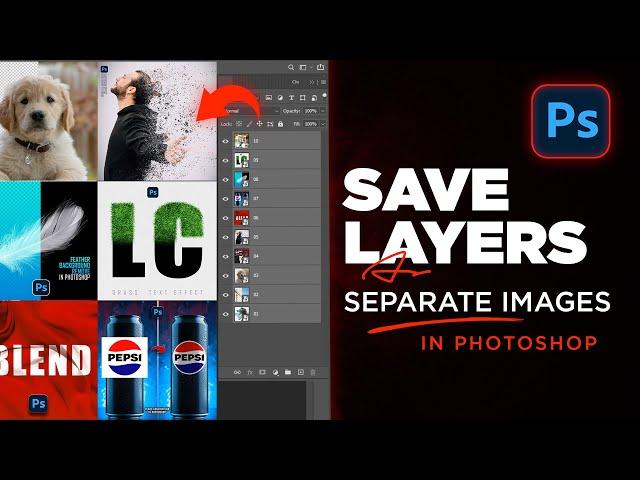 Save Layers as Separate Images In Photoshop | 2 Ways to Export Layers to Files | Adobe Photoshop