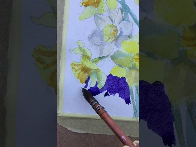 Watercolor flower painting video process. Рисуем цветы акварелью