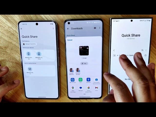 Demo of Quick Share between Galaxy and non-Galaxy devices