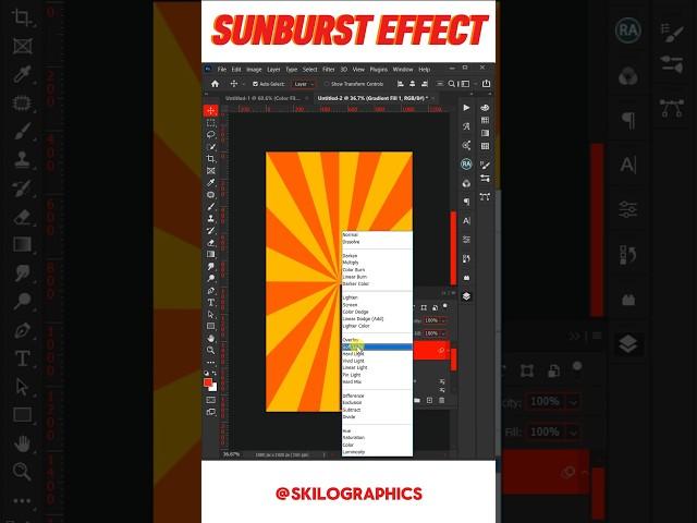 How to create Sunburst effect in Photoshop #adobe #sunburst #photoshoptutorial #creative #howto