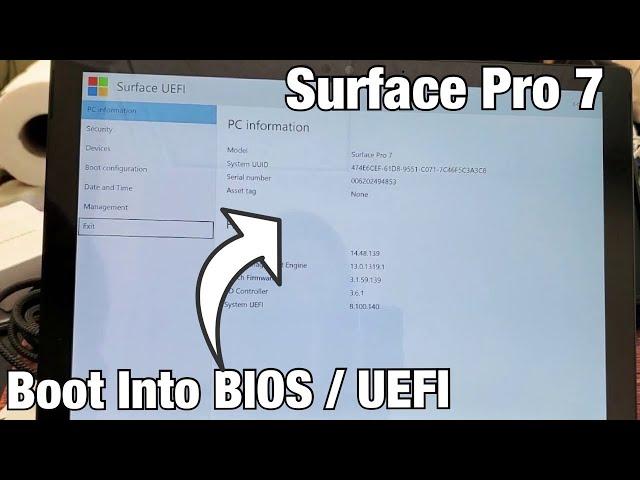 Surface Pro 7: How to Boot/Enter into BIOS or UEFI