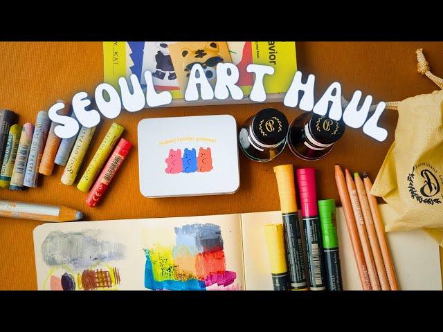 Seoul art haul color mixing ink workshop swatching new art supplies