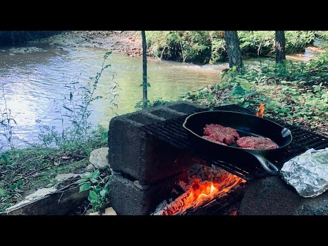 Campfire Cooking (Baked Potatoes, Cheeseburgers & Corn)