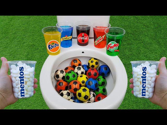 Football VS Popular Sodas !! Fruko, Coca Cola, Fanta, Mtn Dew, Schweppes and Mentos in the toilet