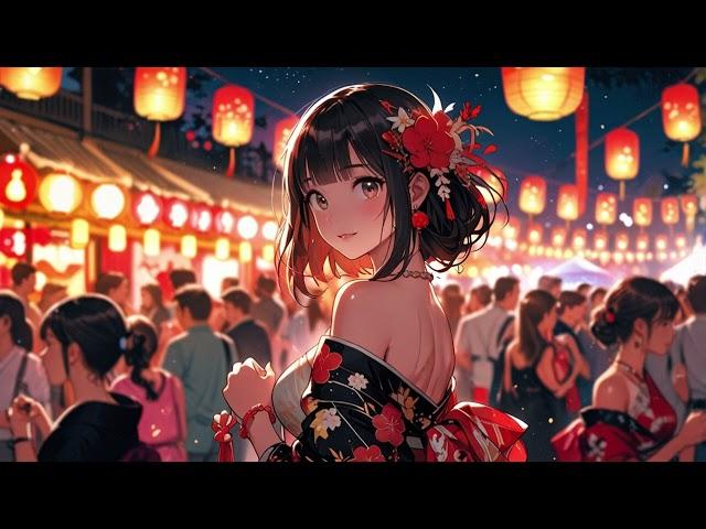 Relaxing Lofi Pop | Japanese Anime Girl at Kyoto Gion Night Festival