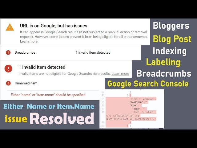Either Name or item.Name issue resolved-Breadcrumbs-Bloggers Blog Post