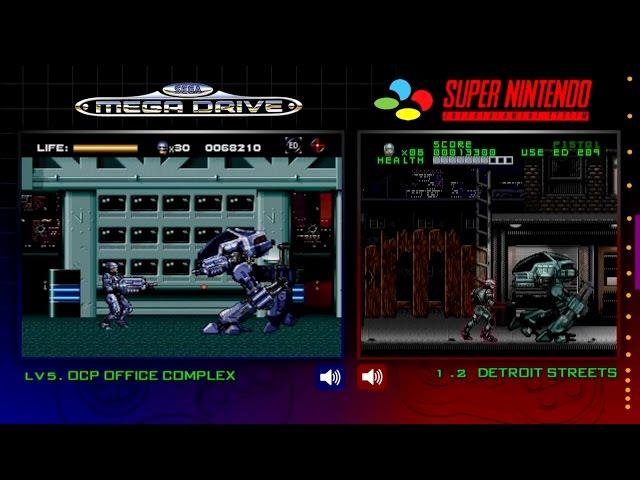 RoboCop Vs Terminator | SNES & Mega Drive | Comparison/ Double Playthrough