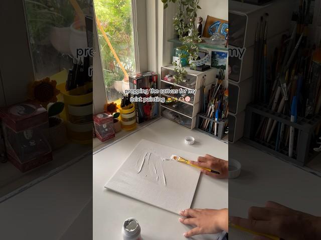 Canvas prep using gesso #art #oilpainting #gesso #canvas
