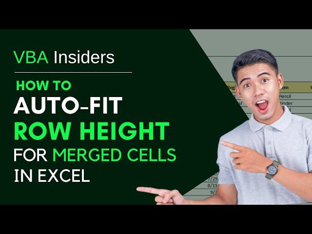 How to Auto-Fit Row Height for Merged Cells in Excel Using VBA | Step-by-Step Guide