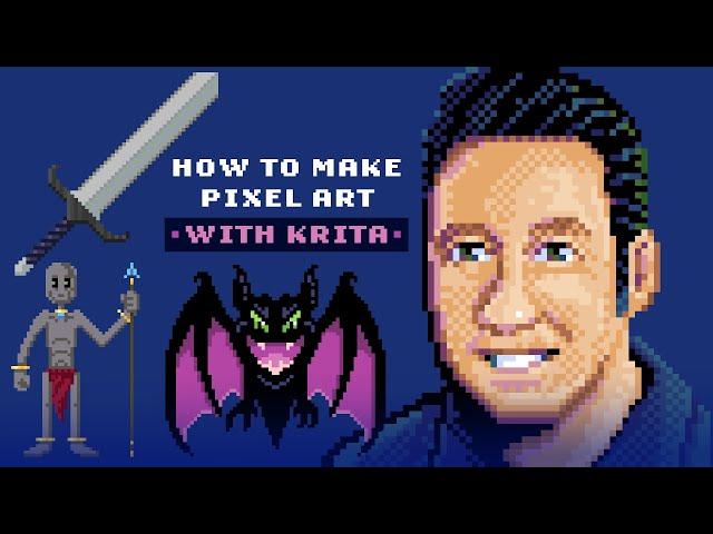 How to Make Pixel Art with Krita - Tutorial 🟥🟦🟩