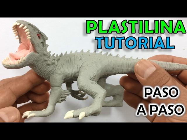  COMO HACER UN DINOSAURIO INDOMINUS REX DE PLASTILINA PASO A PASO  JURASSIC WORLD - PLASTIL