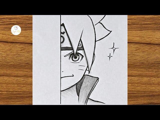 Easy anime drawing  || How to draw Boruto Uzumaki step by step || Easy drawing for beginners