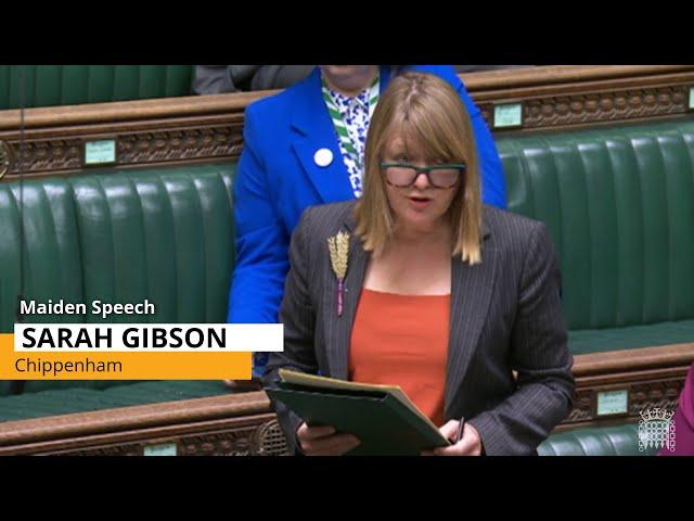 Sarah Gibson Maiden Speech