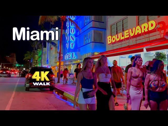 【4K】𝐖𝐀𝐋𝐊  MIAMI BEACH ️ Beach  USA   walking tour !