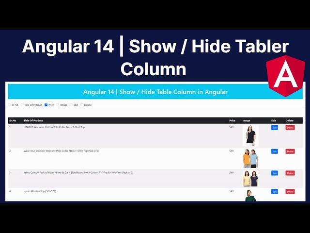 Angular  14 | Show / Hide Table Column With Checkbox