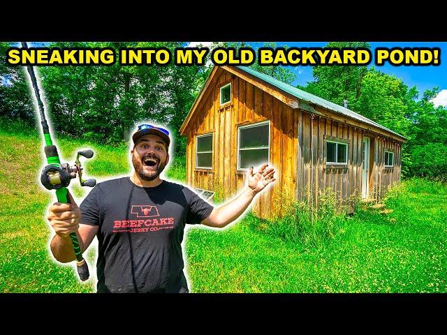 SNEAKING into my OLD BACKYARD Fishing POND!!!