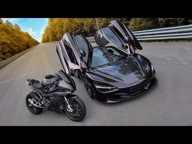 1000+ л.с. McLaren VS быстрейший BMW. Спорткар VS мотоцикл