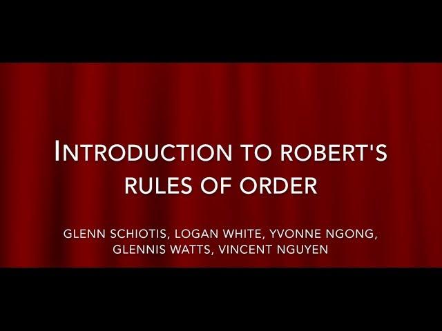 Basics of Robert's Rules